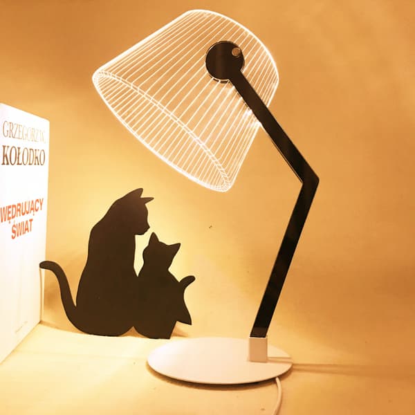 3D LED Bordlampe Nattlys Optisk Visuell Illusjon Hjemmeinnredning Belysning