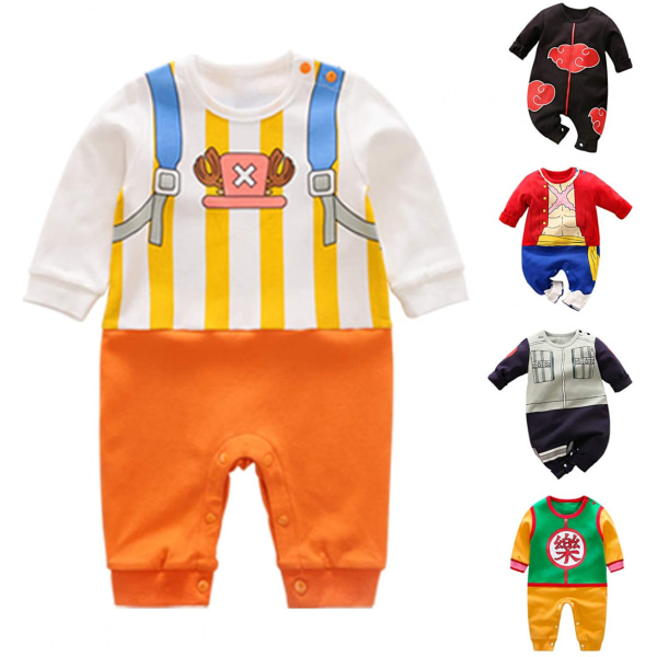 AVEKI Newborn Baby Pojkar Flickor Anime Romper Bomull Långärmad Cosplay Kostym Jumpsuit Outfit, 12-18 månader, 90 cm, G-Orange