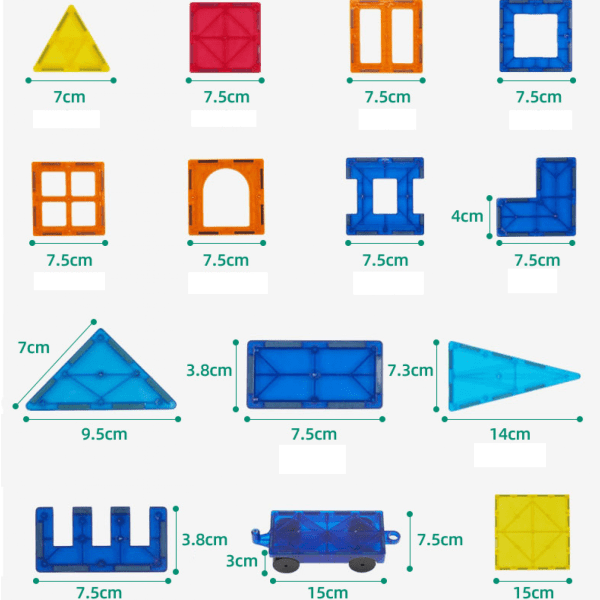 Färgat fönster Magnetisk Platt Set Barnpussel Magnetisk leksak Transparent Stora Partikel Montering och Insättning Byggstenar-32PCS 32PCS