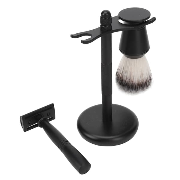 Dobbeltkantet manuel klipper kit holder base legering nylon hårbørste manuel skægtrimmer sæt