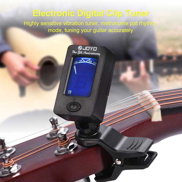 360 graders rotasjon elektronisk digital klipstemmer for akustisk gitar fiolin bass ukulele