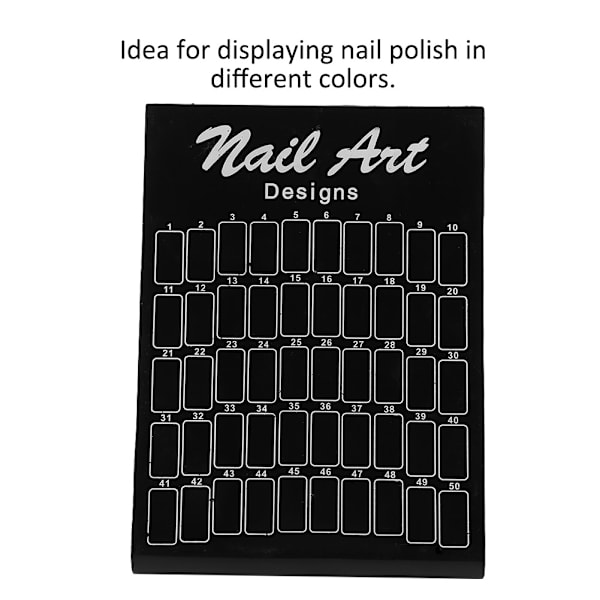 50 st falska nagelspetsar nagelkonst displaykort palett nagelspetsar poleringsgel färgkort (svart)