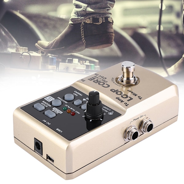 NUX Loop Core Deluxe Gitarr Looper 8 timmars Looptid 24-bitars Ljud Automatisk Tempodetektering med