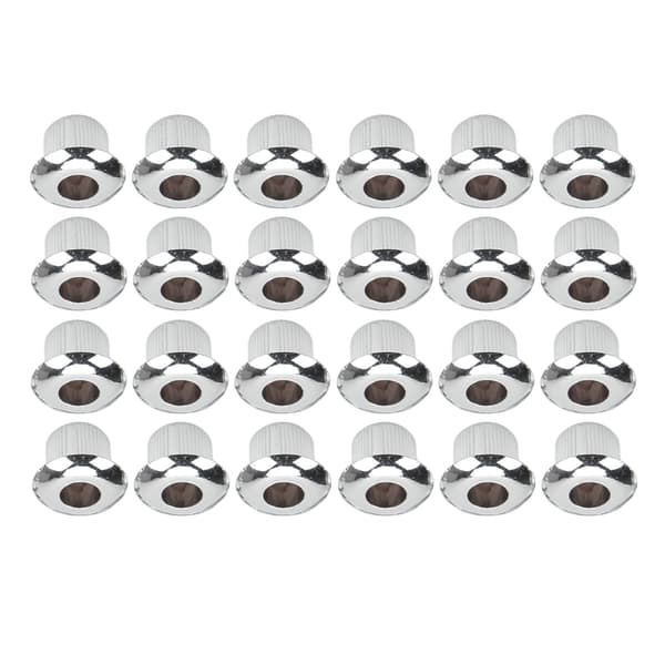 24 st gitarrsträngsknappar Ferrules 10 mm Högpresterande plastmaterial Halvstängt design Gitarrdelar Silver