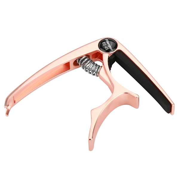 Enhånds hurtig skift metallklemme Capo Gear Pin Remover for akustisk folkegitar (Rose Gold)