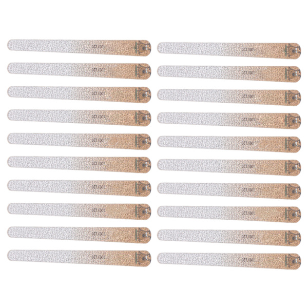 20 stk. Professionelle neglefile 100 / 120 Grit Dobbeltsidet Vaskbare Manicure Værktøjer til Hjemmesalon Brug Gul