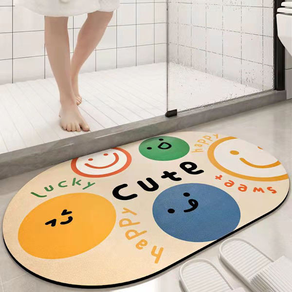 Pehmeä diatomimaa-imevä lattiamatto liukastumaton kylpyhuoneen jalkamatto nopeasti kuivuva liukastumaton matto, 31.5*20in, 80*50cm