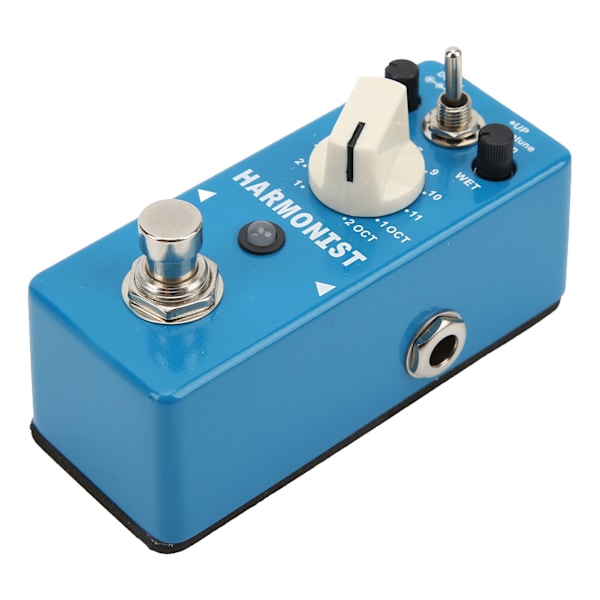 Digital Chip-effektpedal i metall, blå gitar, transponer-effektpedaler med LED-lys