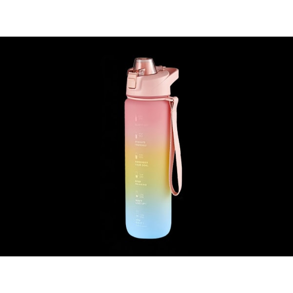 Törstsläckande artefakt utomhussport kallvattenflaska fitness bärbar dricksvatten plast vattenkopp [1000ML](körsbärsblompulver)