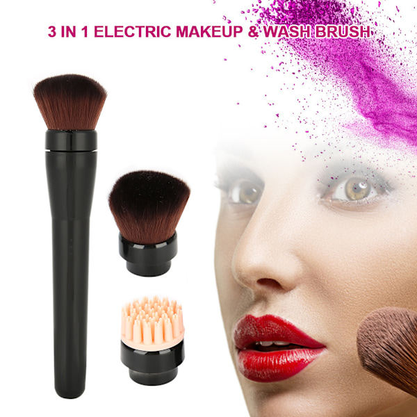 3 i 1 Elektrisk Makeup Borste Ansiktsrengöring Tvätta Borste Exklusiv Tvätta Verktyg Kit 03