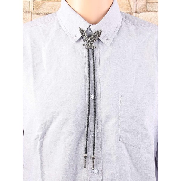 Indfødt amerikansk Bolo Tie Rodeo Cowboy Læder Halskæde Western Halskæde Kostume Tilbehør til Mænd, Kvinder