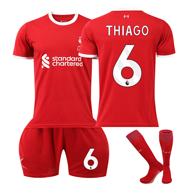 2023-2024 Liverpoolin lasten jalkapalloasusetti sukkineen - nro 6 THIAGO#XS No.6 THIAGO #XS