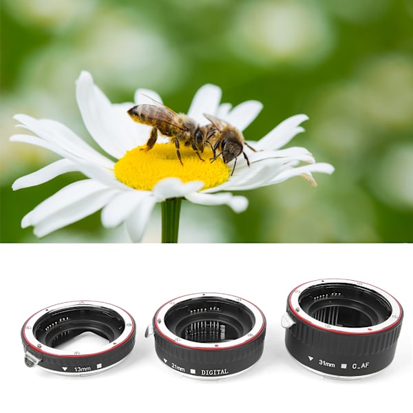 Automatisk fokuseringsadapterring i plast för makroobjektiv i silver-koppar-legering för Canon EOS-kameror