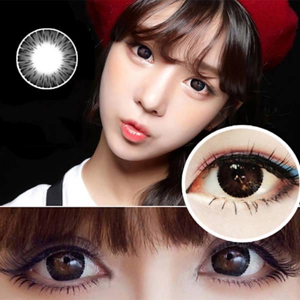 4 farger 14,5 mm 0 grader 1 par naturlige kontaktlinser til fest og cosplay (svart)