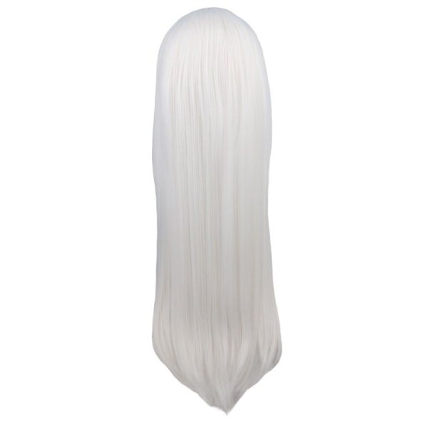 Wekity 80cm Vacker charmig cosplay peruk med rakt hår, vit