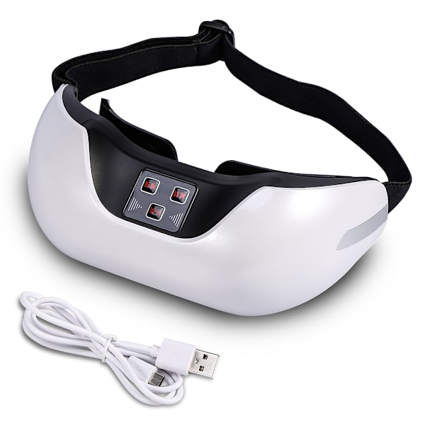 Uppladdningsbar 3D Elektrisk Grön Ljus Ögonmassager Trötthet Huvud Stressavlastning Behandling Vit