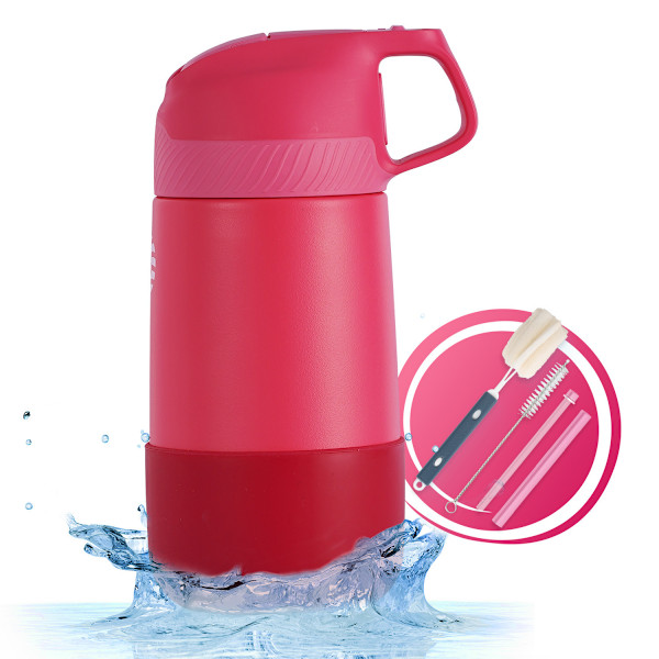 Lasten Vedenpullo Oljella 400ml, BPA-vapaa Ruostumattomasta Teräksestä Valmistettu Juomapullo Termos, Kouluun, Lahjaksi, Matkalle Kaksoispullo (Punainen)