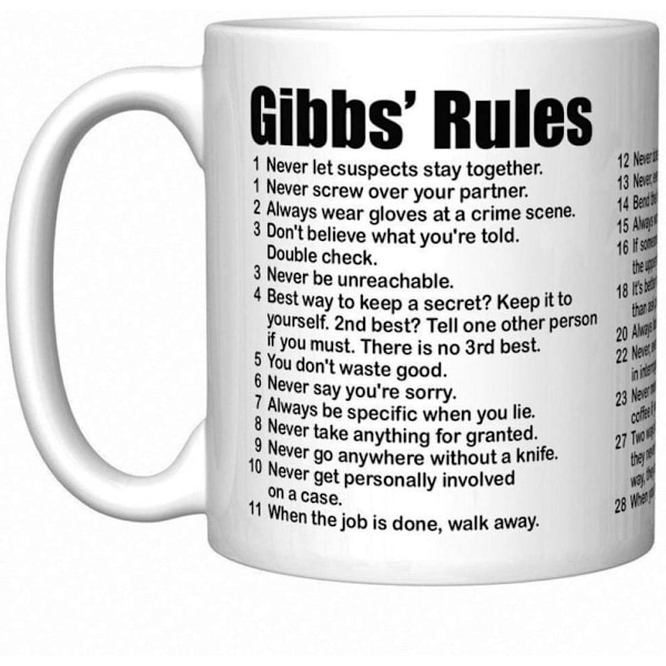 NCIS 2022 Gibbs' Regler Kaffeemugg (Avskedet Edition)