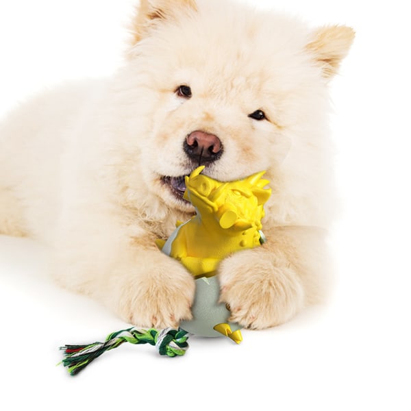 Husdjursprodukter Ny explosiv vildsvinsägg hund molar stick tugg-resistent lim hund tandborste hund leksak (gul)