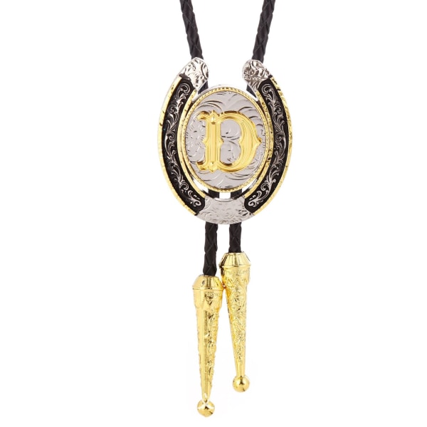 Vintage Bolo-solmio miehille - Alkukirjain ABCDMJR - Z Western Cowboy Bolo-solmio naisille