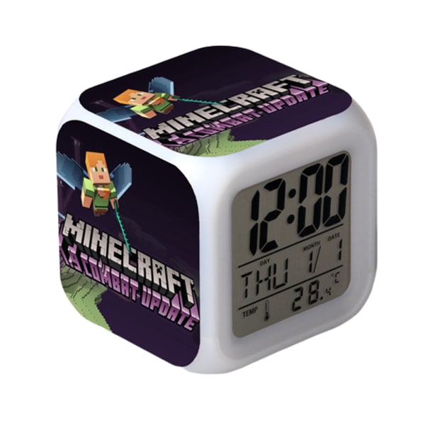 Anime Väckarklocka One Piece LED Square Clock Digital väckarklocka med tid, temperatur, alarm, datum