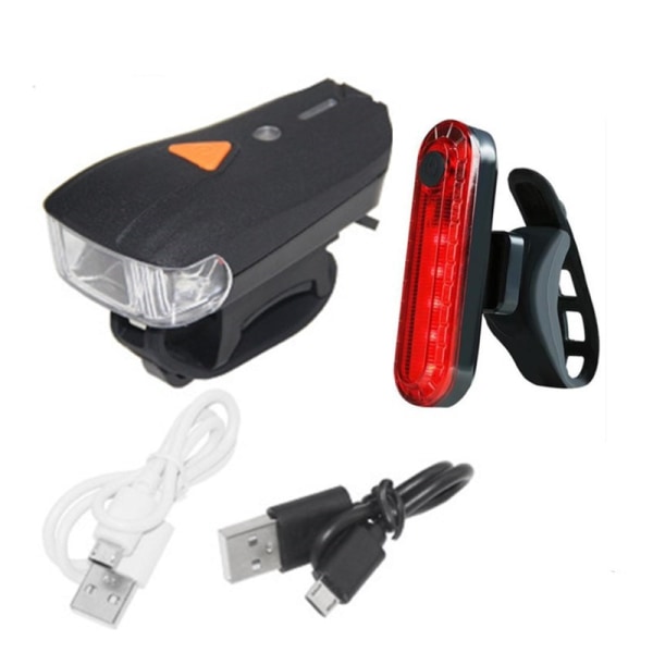 USB laddningsbar vattentät cykelstrålkastare, intelligent induktion - strålkastare + 056 strålkastare (enkelpack)