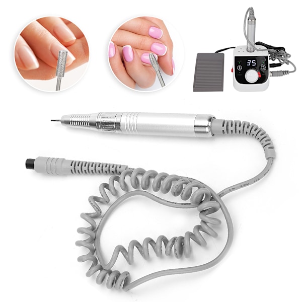 Elektrisk nagelborrmaskin 35 000 varv/min, handstycke, nagelslipverktyg, slipningsstift