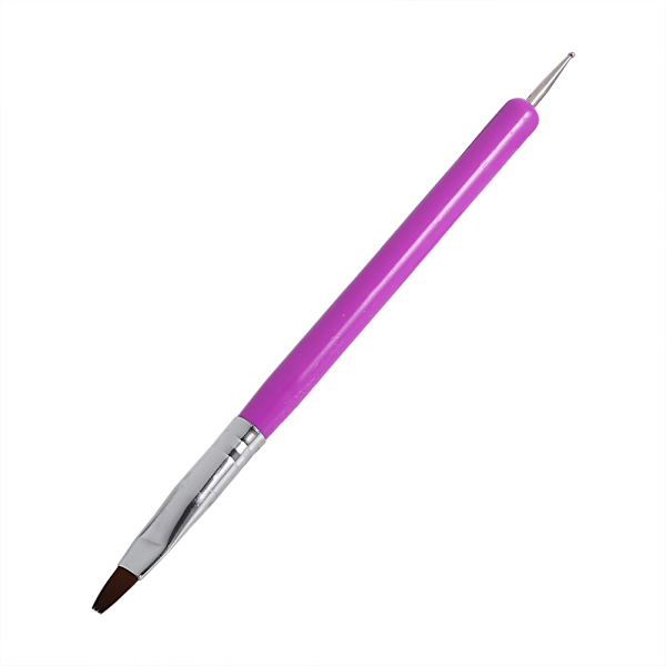 1 stk. neglebørste dobbeltsidet manicure akryl UV gel builder 3D maleri prikningstegningsværktøj