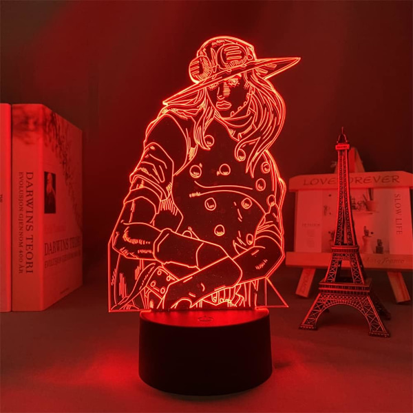 WJ 7/16 farger USB LED-lampe Manga Figur Gyro Zeppeli Anime 3D lys berøring fjernkontroll bryter akryl illusjon nattlys for soveromdekor