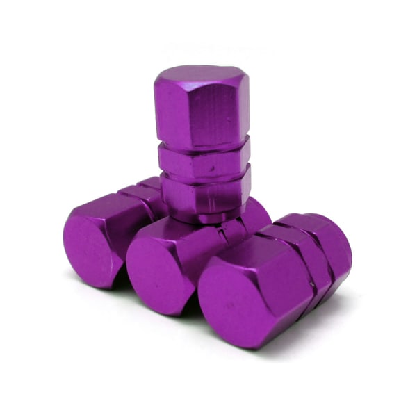 Färgade ventilkåpor i aluminiumlegering, läckagesäkra kåpor för bildäck, stora sexkantsskruvar, ventilkåpor (lila (pack med 10))