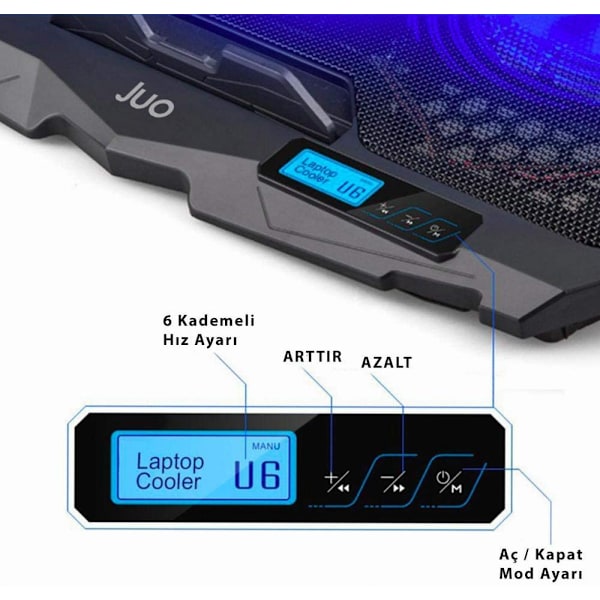 C1 LED-skærm bærbar computer køler