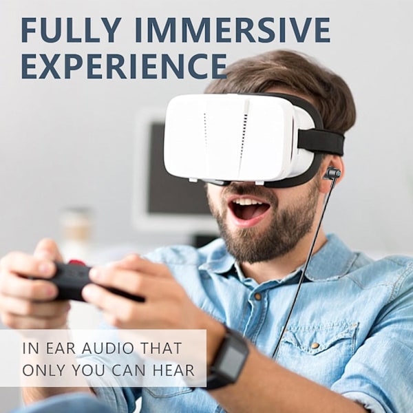 Gaming-ørepropper med mikrofon, kablede hodetelefoner, lav latenstid 3,5 mm Aux, Dual Driver Audio designet for spill, egnet for arbeid/G