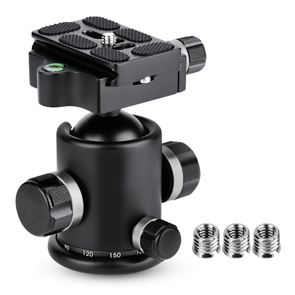 Mefury DSLR-kamerastativ kulled 360 graders roterande för Monopod Slider Silver