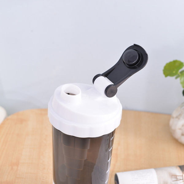 500 ml shaker-kopp, sportvattenflaska med stor kapacitet, plastblandningskopp, kroppsbyggnadsövningsflaska