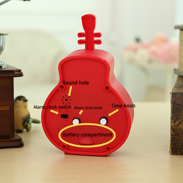Sängklocka, gitarr väckarklocka, studenthem dekoration skrivbordsklocka