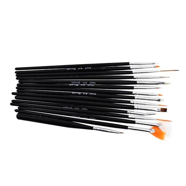 15 stk./sæt neglekunst liner pensel akryl UV gel tegning maling pen manicure værktøj (sort)