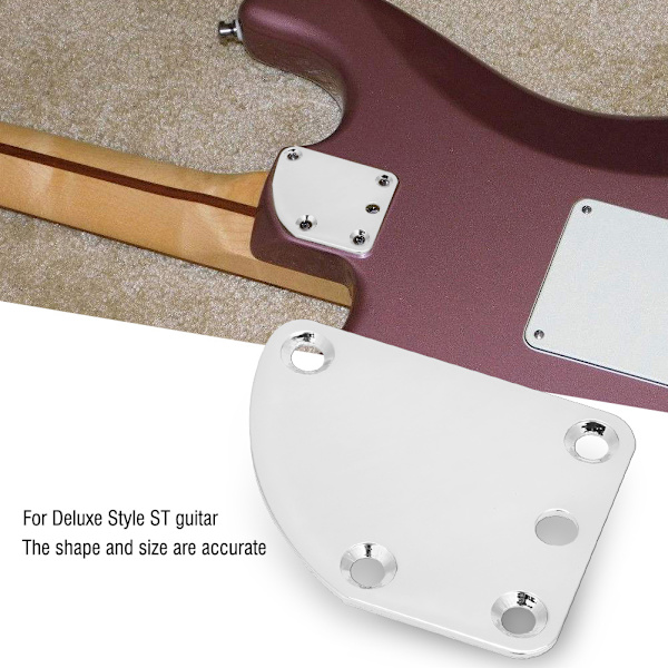 5-hulls nakkeplate for ST elektrisk gitar Deluxe Style DIY erstatningsdeler (sølv)