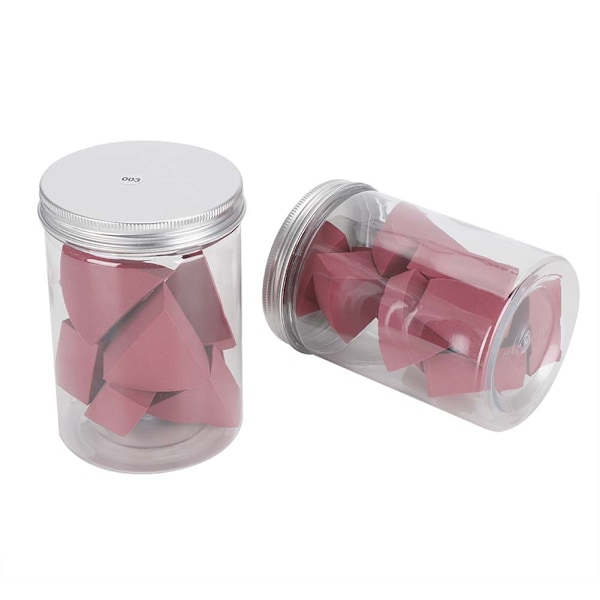 10pcs/box Canned Aluminum Cap Fan Shape Dry Wet Dual Use Facial Powder Puff Makeup Sponge Rose Red