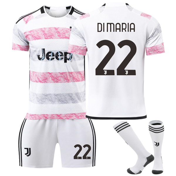 Juventus 23/24 bortefotballdrakt for barn med sokker No.22 DI MARIA Children's size18