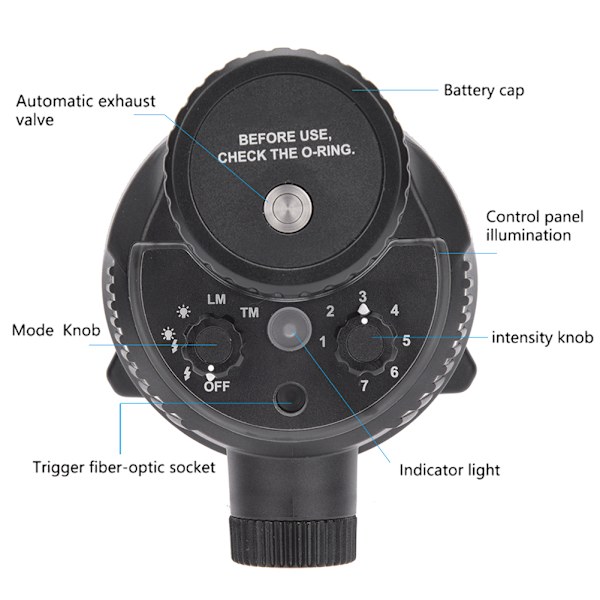100m 328ft Vattentät Blixt Strobe 32GN för Sony / Canon / Fujifilm / Nikon Undervattenskamera Hus Dykfall