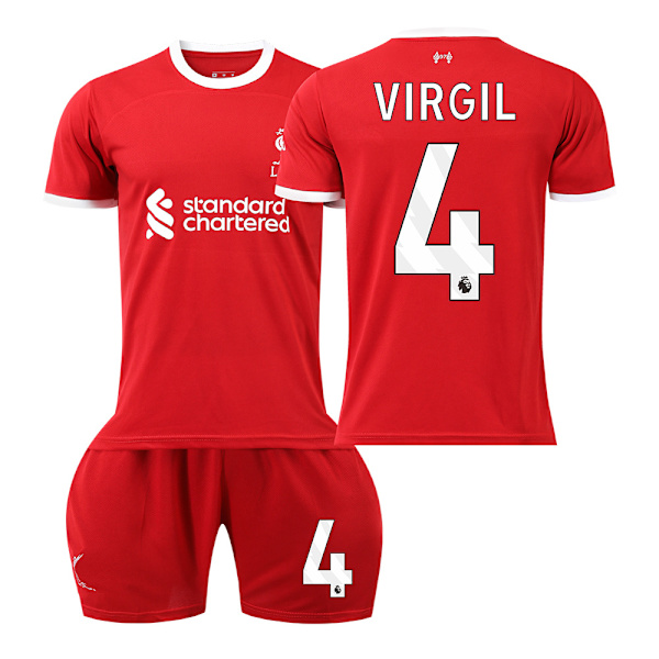 2023-2024 Liverpool Børnefodbolddragt Sæt-Nr.4 VIRGIL#M No.4 VIRGIL #M