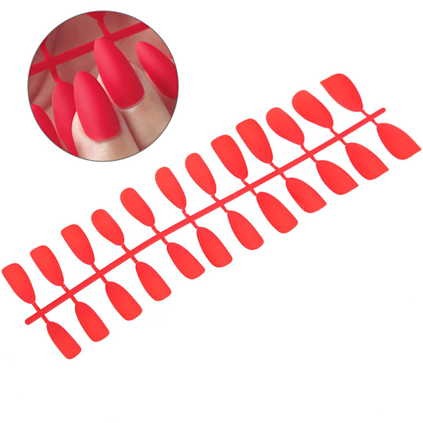 24 stk. rene farve falske negle tips manicure dekoration kunstig negle kunst tip N5284-07