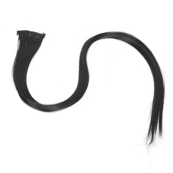 Hårforlengelse med lyse farger, rett hårstykke, klips for cosplay, utkledning, fest, ferie, svart