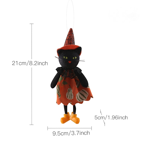 Halloween pieni riippuva koriste haamujuhla kurpitsa haamu noita lelu baari kauhu riipus trick riipus (Musta kissa pitkät jalat riipus)