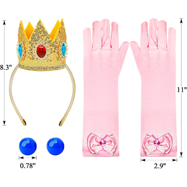 Prinsesse Peach Kostumekjole Piger Halloween Kostumer Cosplay Børn Småbørns Kjole Op Til Baby 3t 4t 5t 6-7 Years