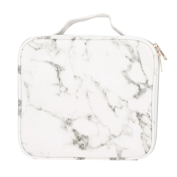 Multifunktionel PU Marmor Kosmetik Taske Opbevaring Partition Makeup Kit Etui (CAM01-24 Hvid)