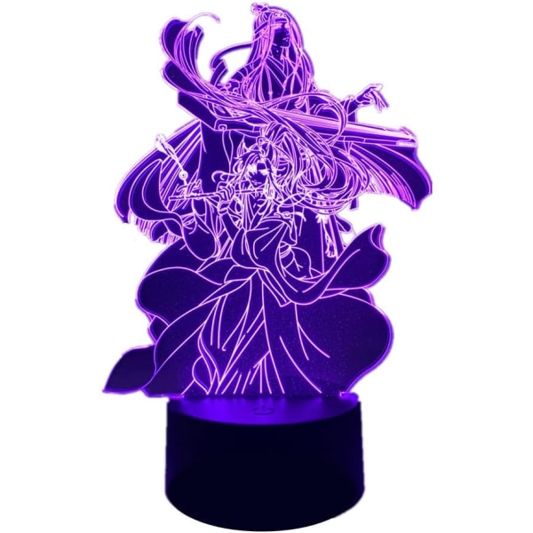 Akryl Mo Dao Zu Shi Anime Illusion Lamp Wei Wuxian LAN Wangji Figur 3D Nattlampa USB 7 Färger Touch/Fjärrkontroll 16 Färger