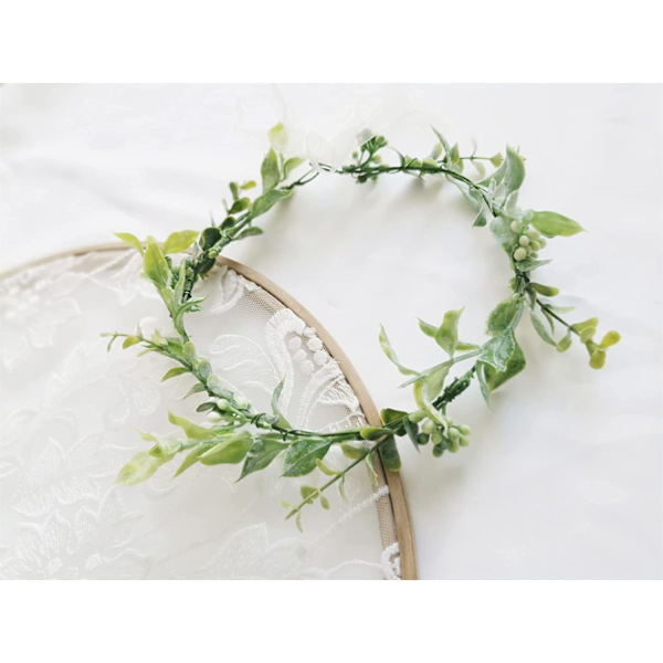 Faux boho tiara bröllop eukalyptus baldakin för fotorekvisita STYLE1 mycket flexibel kan formas till valfri form