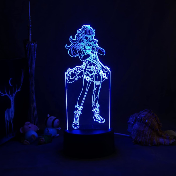 Genshin Impact Figur 3D Illusion Lampe til Soveværelse Dekoration LED Lys Atmosfære Sengebord Natlamper Børnegave DeLuco