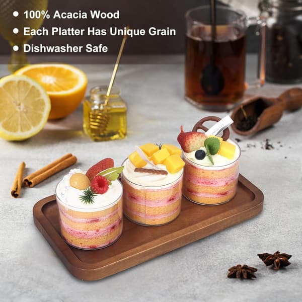 Medium Acacia Trä Serveringsbrickor Långa Charkuteribrädor Trä Snackbricka Rektangulära Kakaptitretsbrickor Serverings Ostbricka